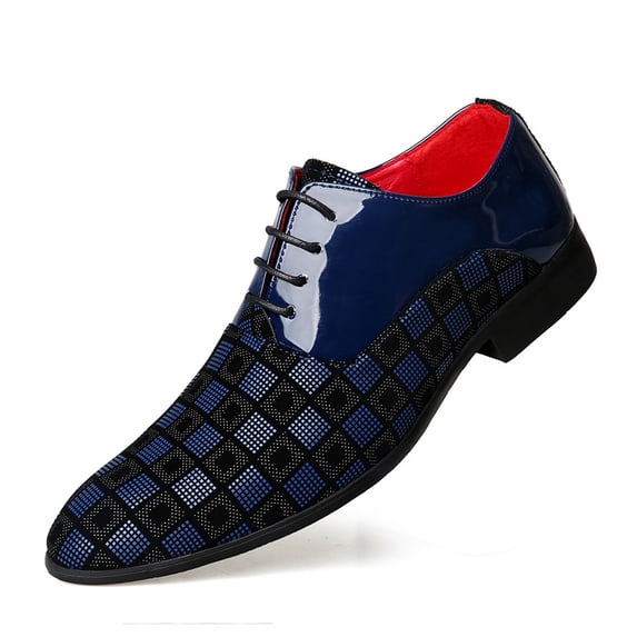 Men's Lace‑Up Pointed Toe Formal Oxford Dress Shoes, Microfiber Synthetic Upper PU Lining Flat Low Heel Footwear For Business And Evening Dress‑Up Occasions