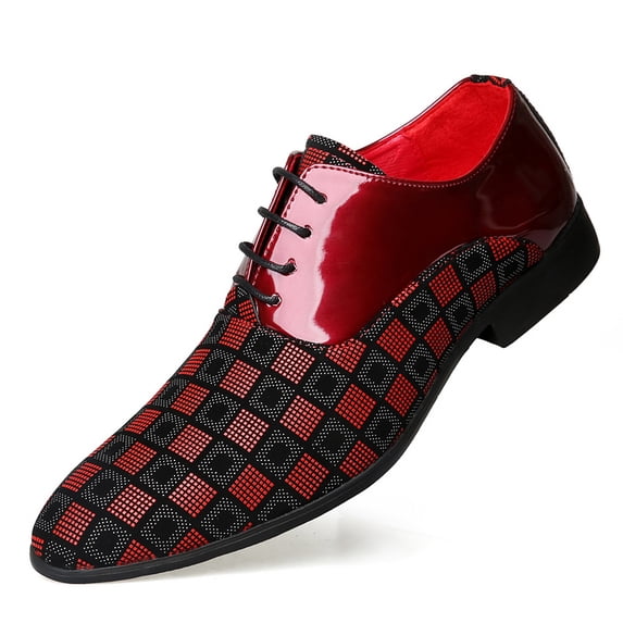Men's Lace‑Up Pointed Toe Formal Oxford Dress Shoes, Microfiber Synthetic Upper PU Lining Flat Low Heel Footwear For Business And Evening Dress‑Up Occasions