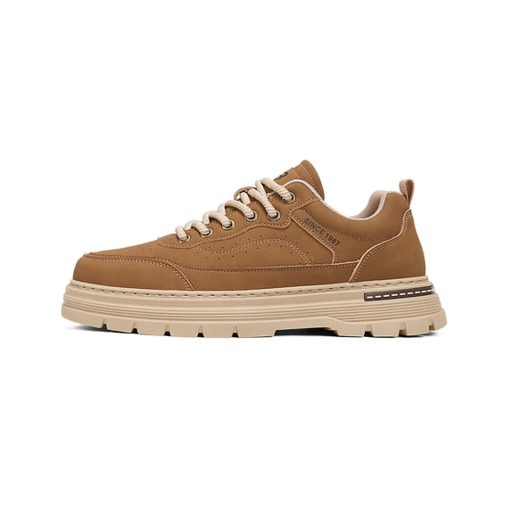 Men's Lace-Up Thick Sole Retro Workwear Casual Shoes
