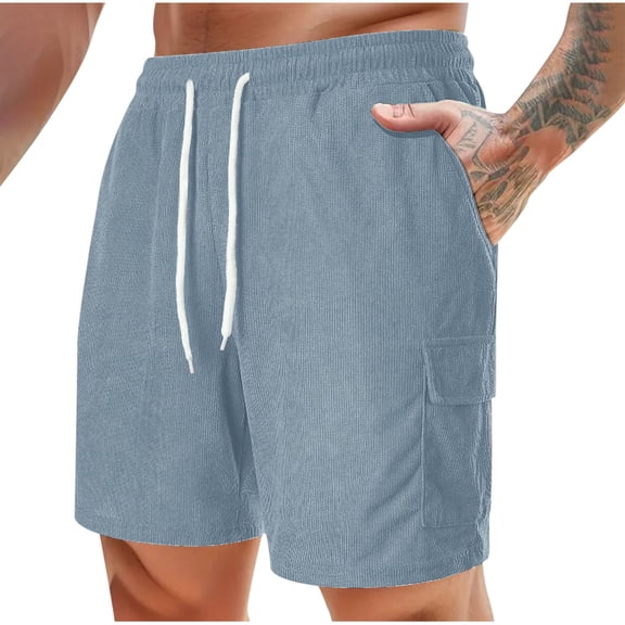 Men's Lace-up Elastic Waist Pocket Exercise Fitness Home Half Shorts Pants Summer Outfits 2024 Rave Shorts