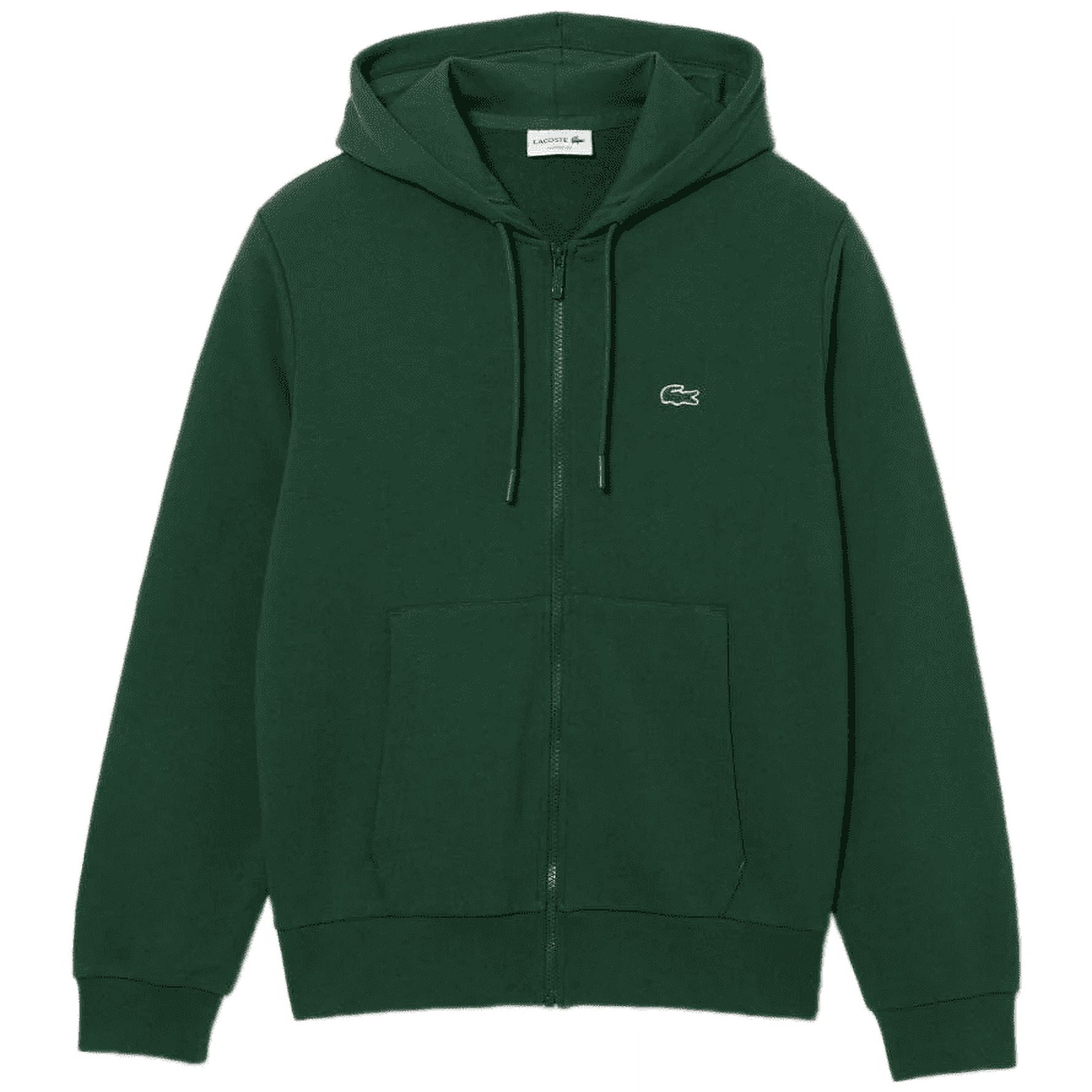 Men s Lacoste Classic Fit Green Hoodie Sweatshirt with Kangaroo Pocket Fleece Embroidered Crocodile Size 4 M Walmart