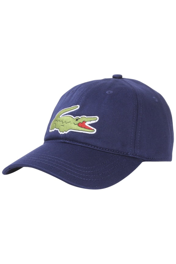 Men's Lacoste Navy Blue Oversized Crocodile Strapback Cap - OSFA