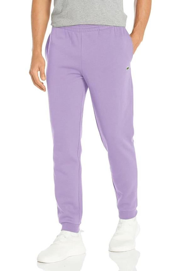 Men's Lacoste Purple Tapered Fit Fleece Trackpants - 9/4XL