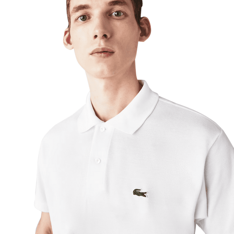 Lacoste L1212-51 Classic Pique 100% Cotton White Polo Shirt for