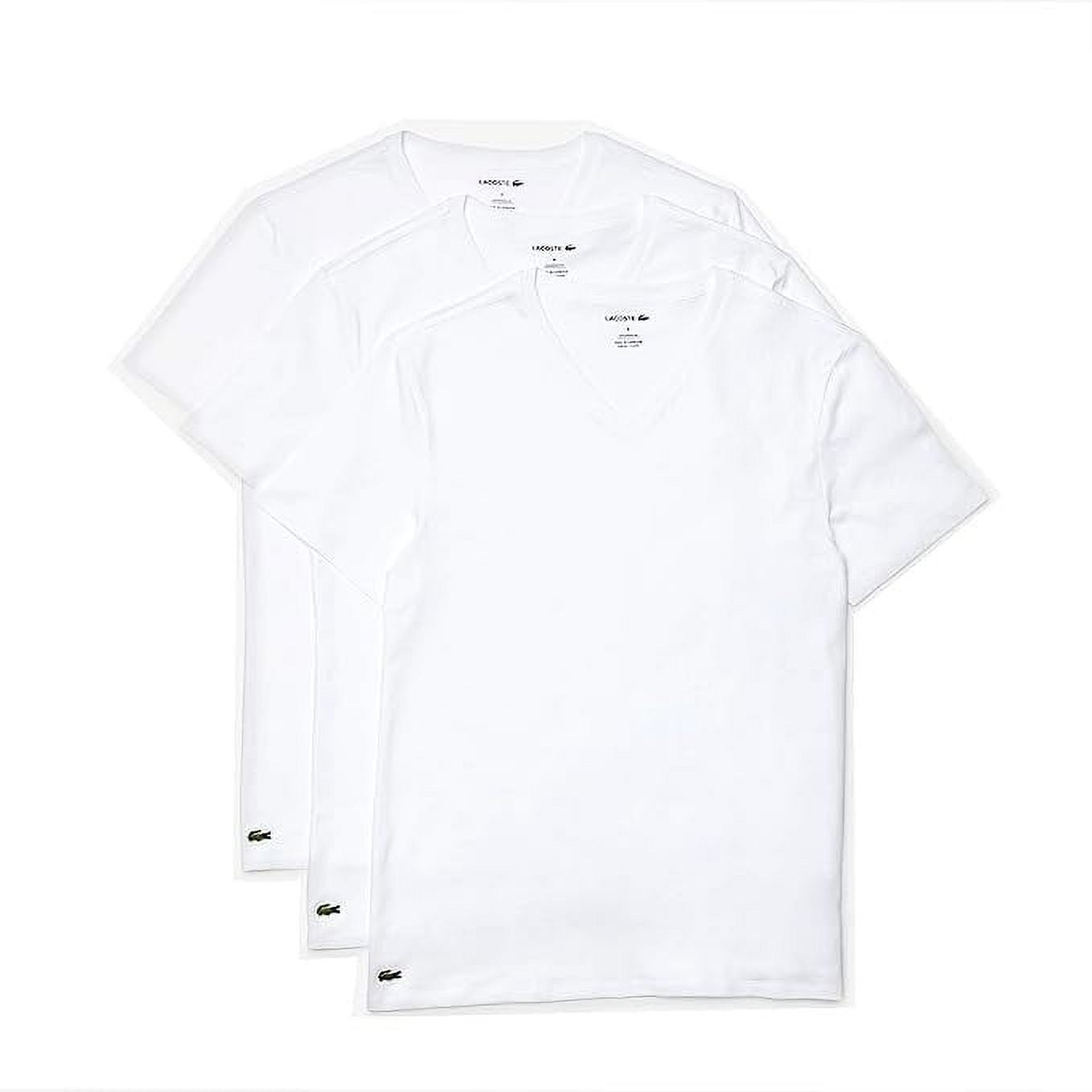 Men's Lacoste White Essentials 3-Pack V-Neck T-Shirts - S - Walmart.com