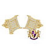 Men's Ladies 14k Gold Finish Italian Sterling Silver Designer Kite Silver Stud Earrings 10mm