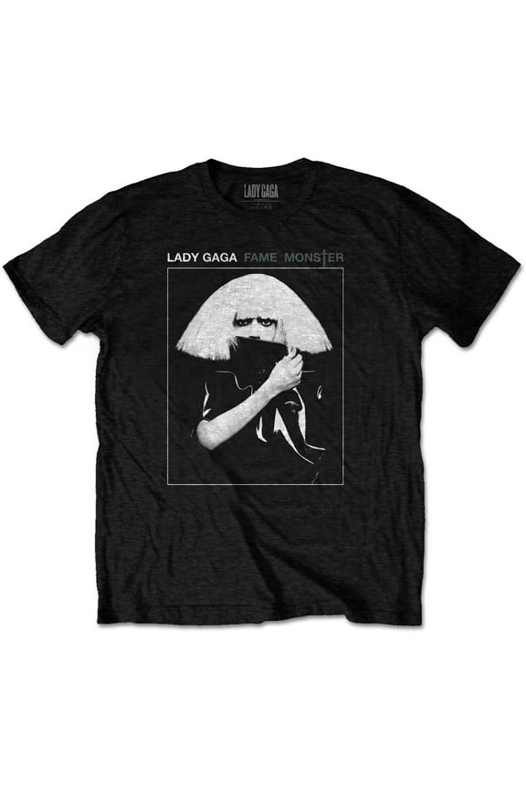 Men's Lady Gaga Fame T-shirt Large Black