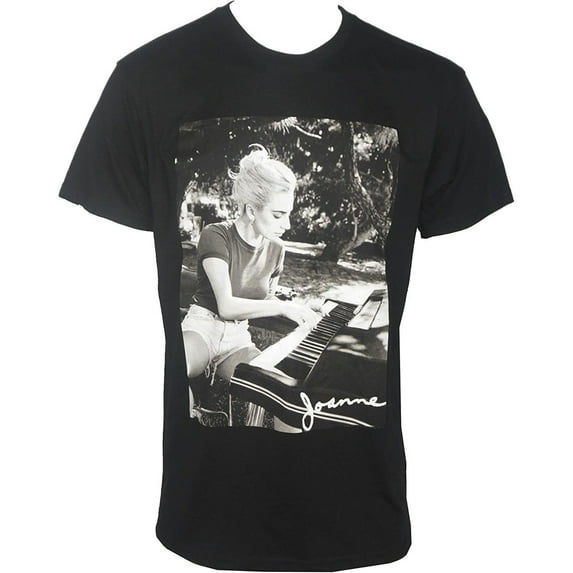 Men's Lady Gaga Joanne Piano Photo Tee T-shirt Medium Black