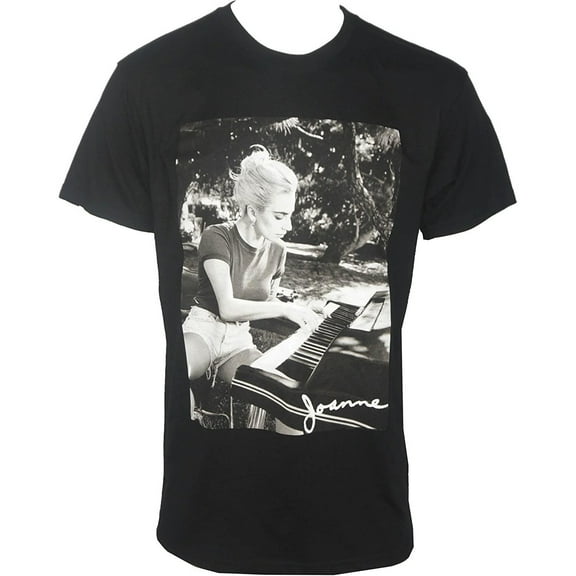 Men's Lady Gaga Joanne Piano Photo Tee T-shirt Medium Black
