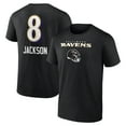 thumbnail image 1 of Men's Lamar Jackson Baltimore Ravens Black Team Wordmark Name & Number T-Shirt, 1 of 3