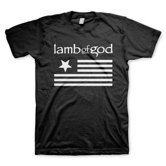 Men's Lamb Of God LOG Flag T-shirt Medium Black