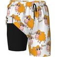 Men's Lamb Swim Trunks Quick Dry Board Shorts Funny Beach Shorts