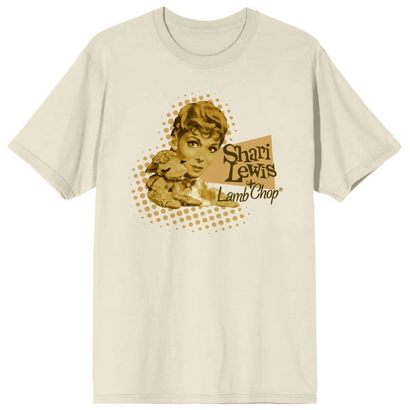 Lambchop Shari Lewis with Lamb on natural Short Sleeve Adult T-Shirt-Small