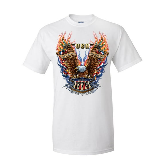 Men's Land of the Free Home of the Brave Short Sleeve T-shirt-White-small