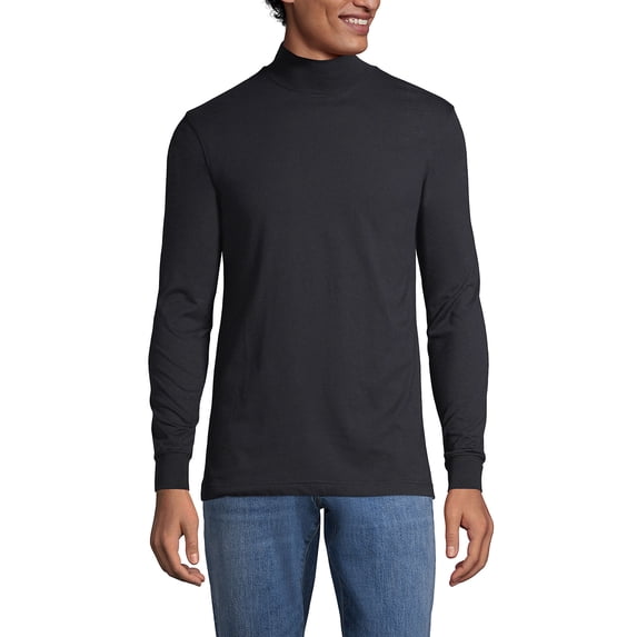 Lands' End Men's Super-T Cotton-Blend Mock Turtleneck Shirt