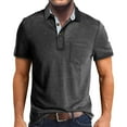 thumbnail image 1 of Men's Lapel Short Sleeve Button Shirt - Striped Oversized Design, Polyester/Spandex, Autumn/Winter Casual Wear, 1 of 4