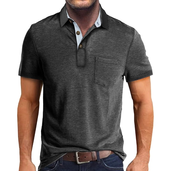 Men's Lapel Short Sleeve Button Shirt - Striped Oversized Design, Polyester/Spandex, Autumn/Winter Casual Wear