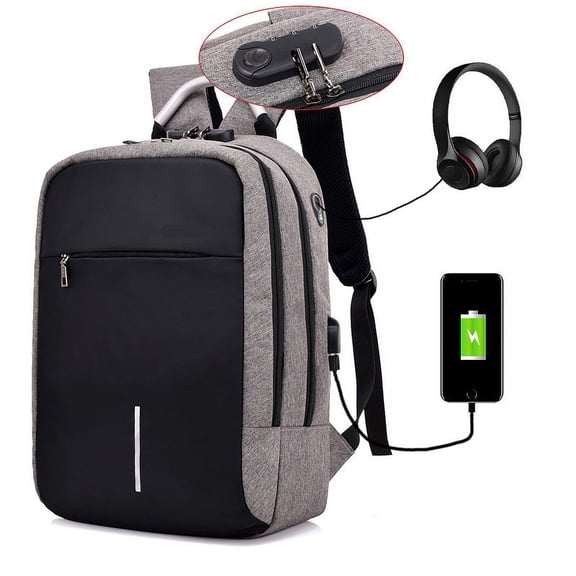 Men's Laptop Anti-theft Backpack,Light Grey
