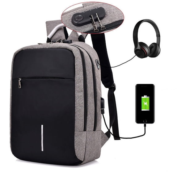 Men's Laptop Anti-theft Backpack,Light Grey