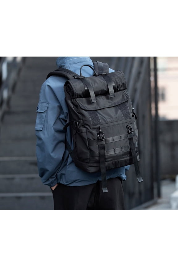 Men's Large Capacity Functional Tactical Backpack,Black