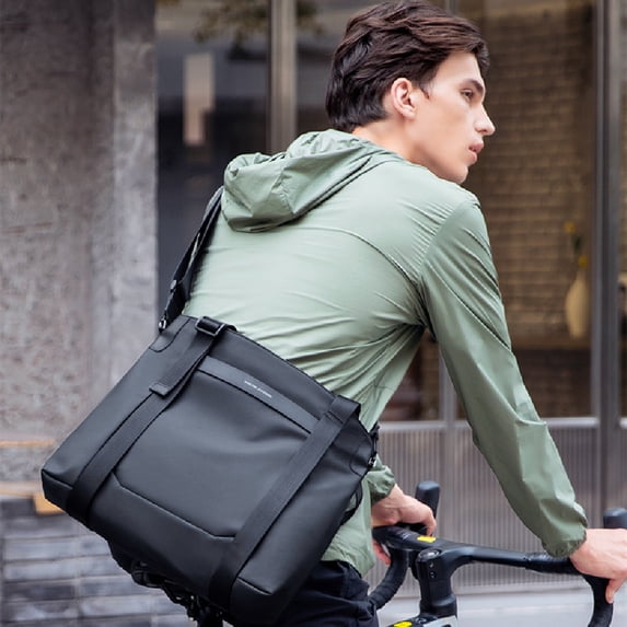 Men's Large Capacity Layered Shoulder Messenger Bag,Olive Green