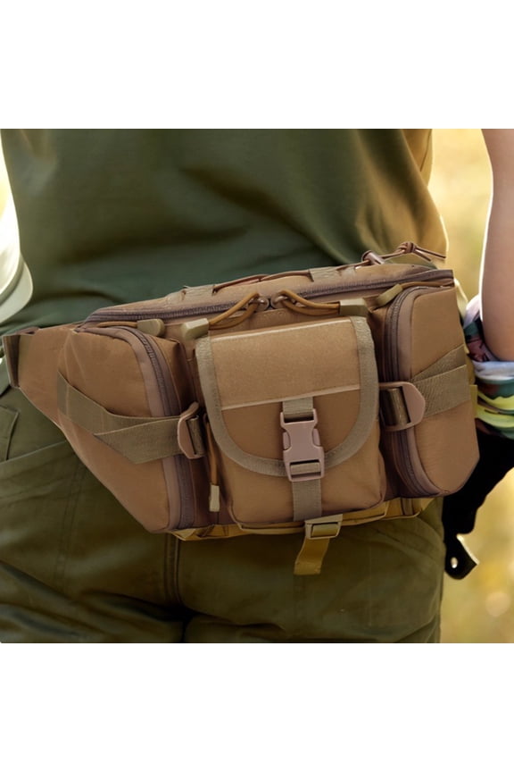 Men's Large Capacity Waterproof Tactical Waist Pack – Multi-Functional Chest Bag for Cycling, Running, Travel, Outdoor Sports & Lure Fishing