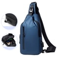 thumbnail image 1 of Men's Large Crossbody Chest Bag, Water-Resistant Sling Pack with USB Port, Anti-Theft Travel Shoulder Bag for Outdoors, Holds 7.9-Inch Tablet, 1 of 9