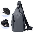 thumbnail image 1 of Men's Large Crossbody Chest Bag, Water-Resistant Sling Pack with USB Port, Anti-Theft Travel Shoulder Bag for Outdoors, Holds 7.9-Inch Tablet, 1 of 9