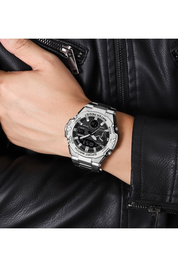 Men's Large Face Outdoor Sports Watches - Waterproof, Backlight, Alarm, Stopwatch Features - Rugged Wristwatch for Training, Hiking, and Adventure