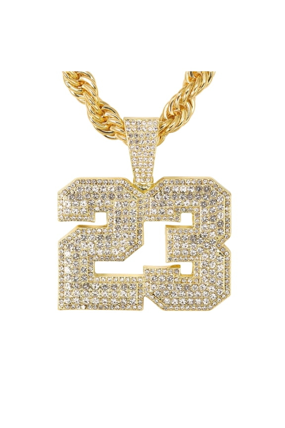 Men's Large Iced-Out Basketball Pendant with 5mm Rope Chain – Hip Hop Streetwear Necklace, Sparkling Jewelry, Gift for Him