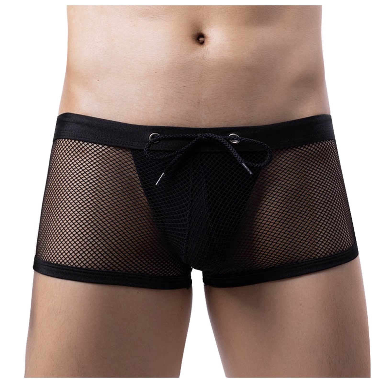 Men's Large Mesh Breathable Low Waist Hollowed Out Double Mesh Men