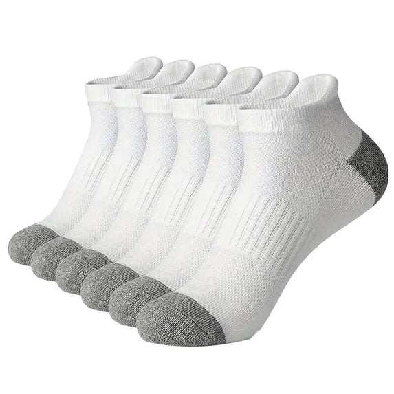 Men's Large Size Cotton Sports Socks - Elastic, Basketball Use, Suitable for Daily Use (Short),Silver,One Size,Dailypoc