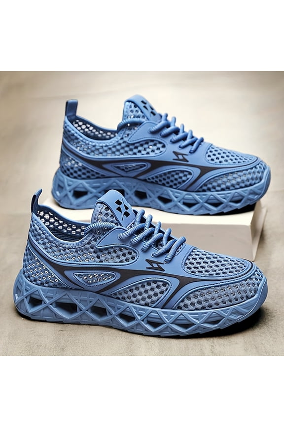 Men's Large Size Low-Top Lace-Up Hiking Shoes, Water Wading Quick-Dry Mesh Sneakers,for Teens, Outdoor Running Shoes Breathable Hollow-Out Net Sports Shoes