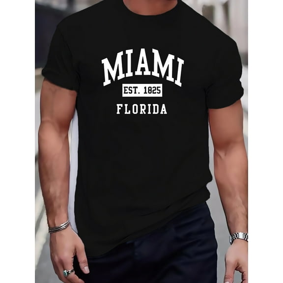 Men's Large Size Summer Casual T-Shirt with Medium Elasticity and Round Neck