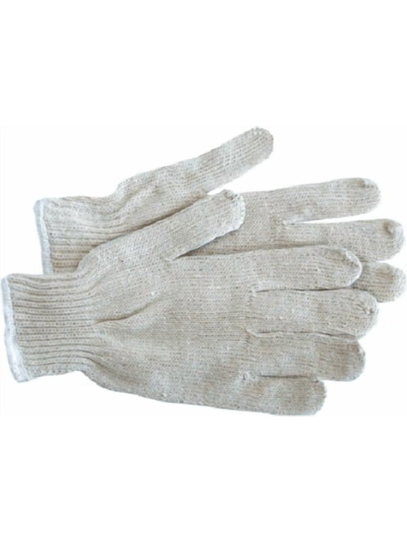 Men's Large White Reversible String Knit Gloves