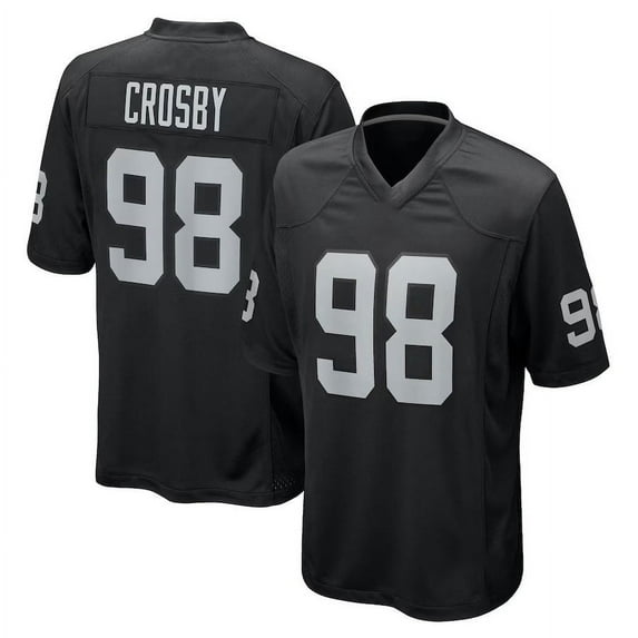 Men's Las Vegas Crosby 98 Black Stitched T-Shirts Sports Player Game Top, Small
