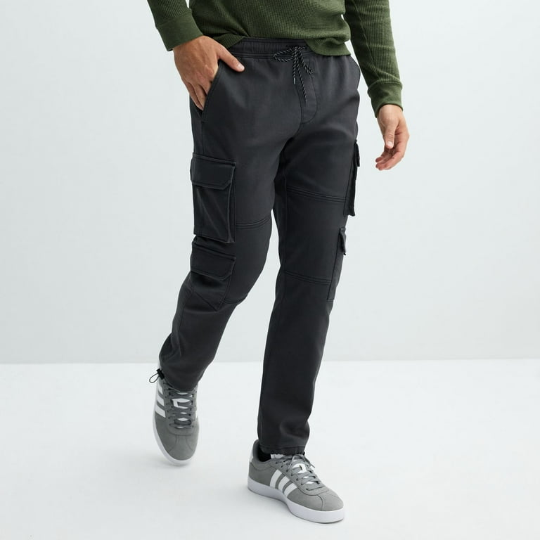 Cargo Pants Stacked Sweats For Men Men's Lazer Stacked Cargo Jogger Pants  Color: Gray Size: M