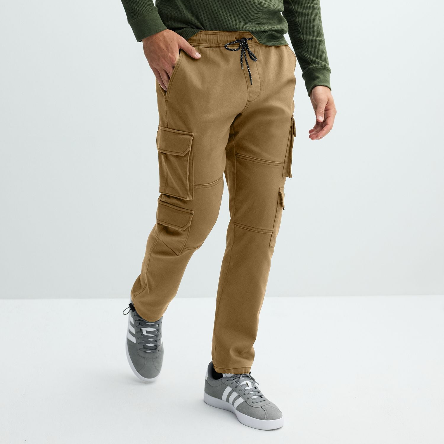 Men's Lazer Stacked Cargo Jogger Pants Color: Gray Size: M