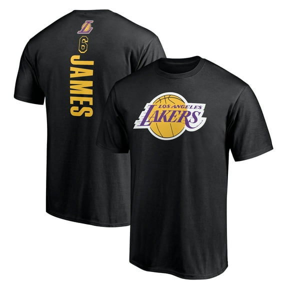 Men's LeBron James Black Los Angeles Lakers #6 Playmaker Name & Number T-Shirt