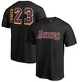 thumbnail image 1 of Men's LeBron James Black Los Angeles Lakers Sidesweep Name & Number T-Shirt, 1 of 3