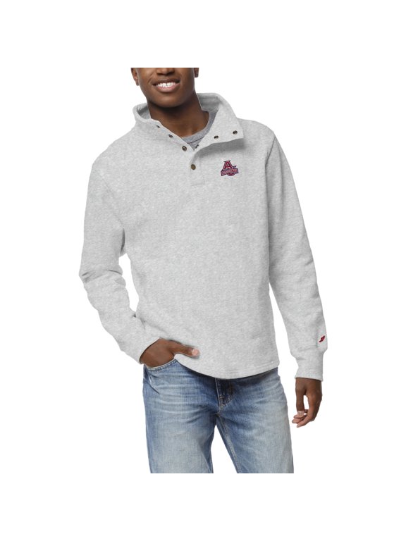 Men's League Collegiate Wear Ash American University Eagles Fleece Quarter Snap Up Pullover Sweatshirt