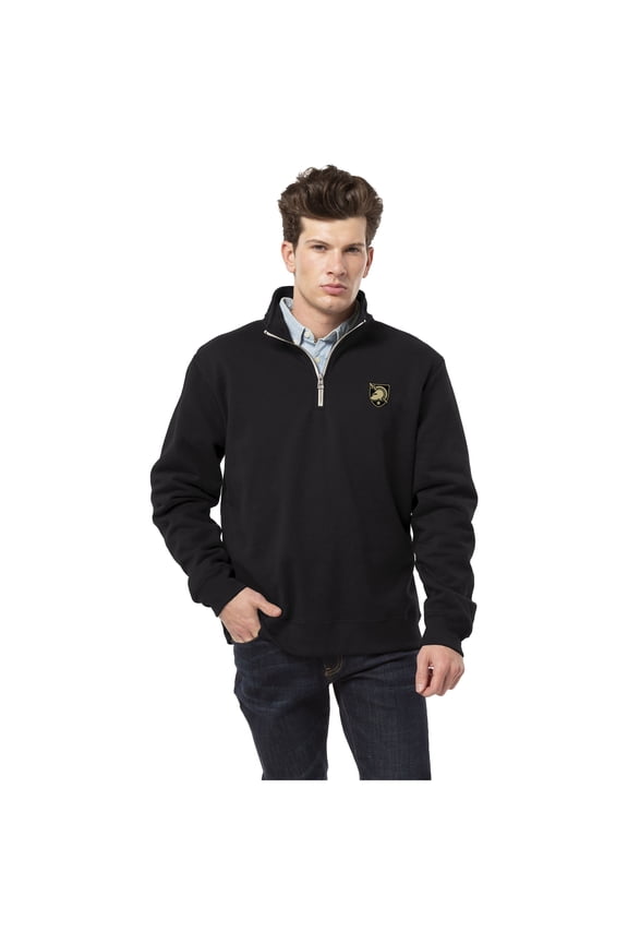 Men's League Collegiate Wear Black Army Black Knights Essentials Fleece 2.0 Quarter-Zip Jacket
