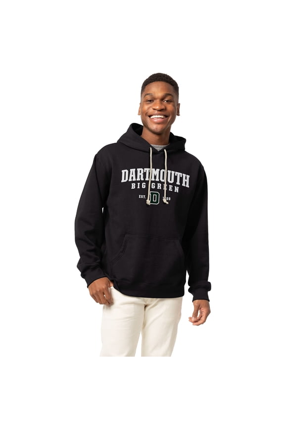 Men's-League Collegiate Wear Black Dartmouth Big Green Essentials 2.0 Fleece Pullover Hoodie