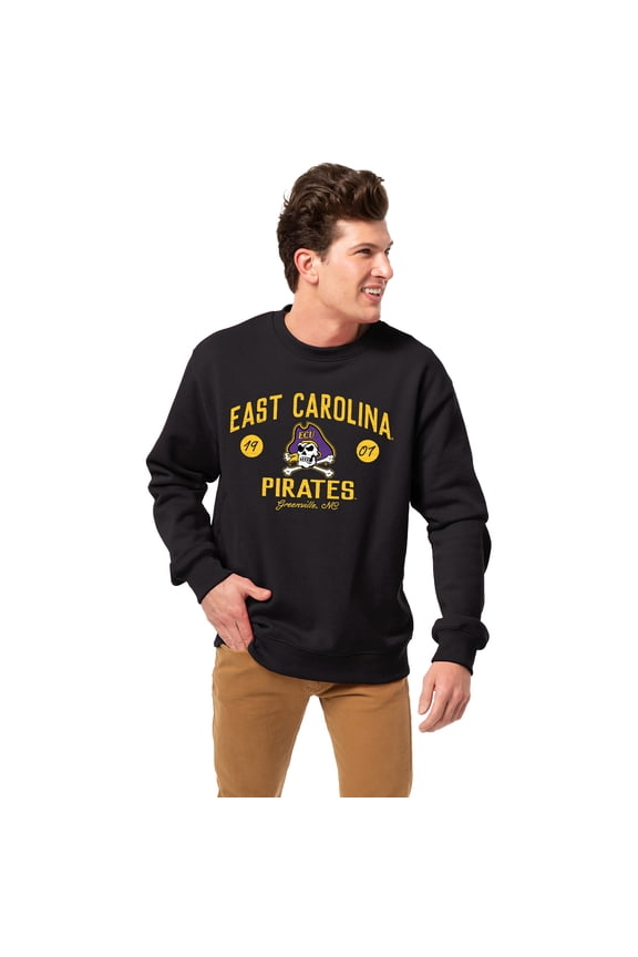 Men's-League Collegiate Wear Black ECU Pirates Essentials 2.0 Pullover Sweatshirt