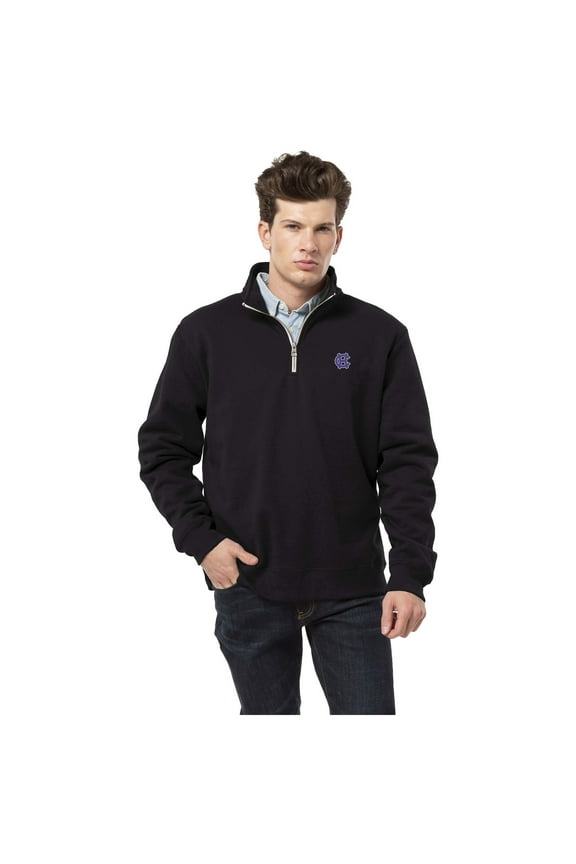 Men's League Collegiate Wear  Black Holy Cross Crusaders Essentials Fleece 2.0 Quarter-Zip Jacket