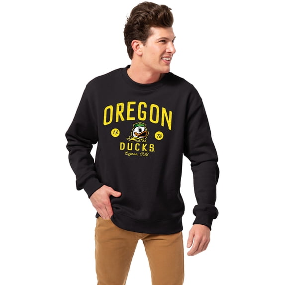 Men's-League Collegiate Wear Black Oregon Ducks Essentials 2.0 Pullover Sweatshirt