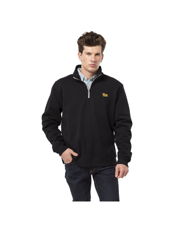 Men's League Collegiate Wear Black Pitt Panthers Essentials Fleece 2.0 Quarter-Zip Jacket