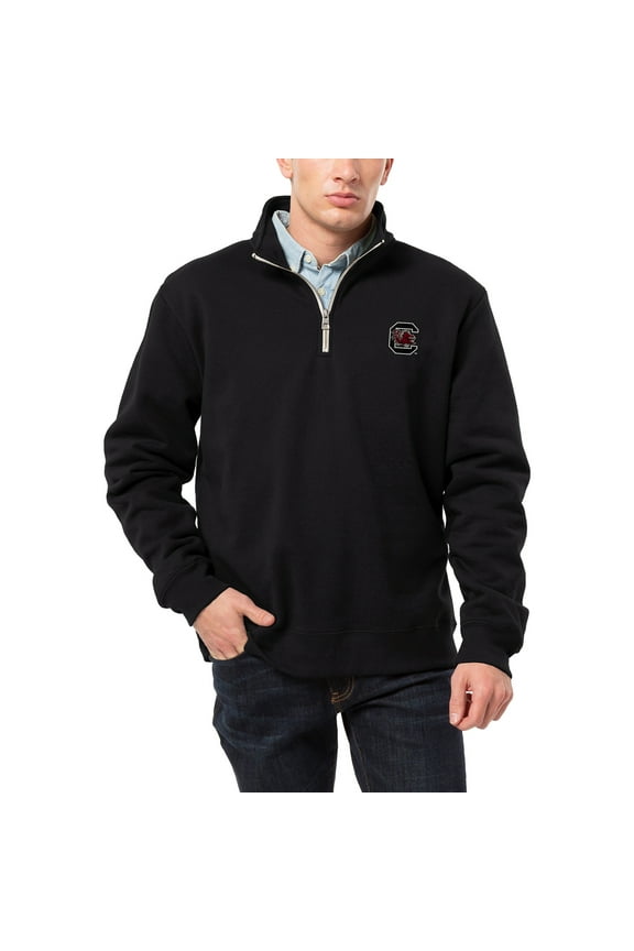 Men's League Collegiate Wear Black South Carolina Gamecocks Essentials 2.0 Fleece Quarter-Zip Jacket