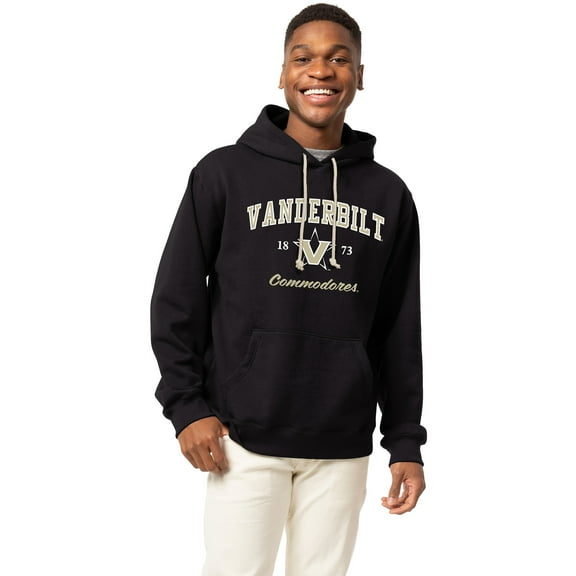 Men's-League Collegiate Wear Black Vanderbilt Commodores Essentials 2.0 Fleece Pullover Hoodie