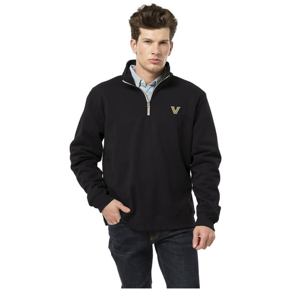 Men's League Collegiate Wear  Black Vanderbilt Commodores Essentials Fleece 2.0 Quarter-Zip Jacket